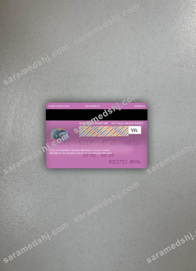 Ireland AIB bank mastercard photolook back